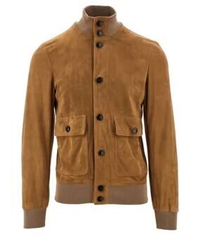 Dacute Men's Brown Suede Bomber Jacket  Size 46 | S